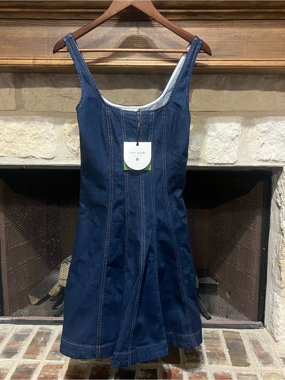 Kate Spade x Target Denim Seamed Mini Dress Dark Wash Fit & Flare